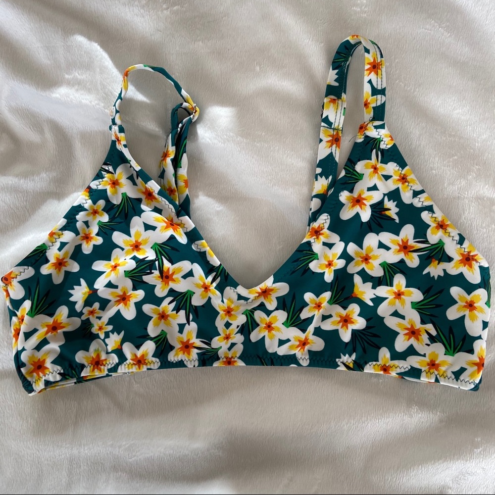 green floral bikini top